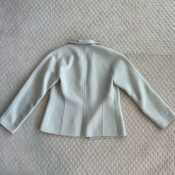 Linda Allard Ellen Tracy 100% Wool Open-Front Jacket Light Gray 4P Cozy Fall - Picture 6 of 10